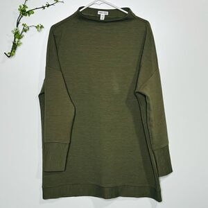 Tribal Jeans Olive Green Ribbed Dolman Sleeve Tunic